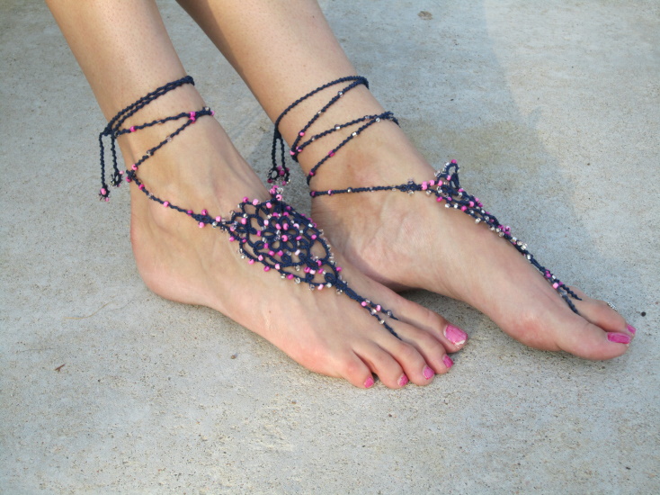 how to make beaded barefoot sandals