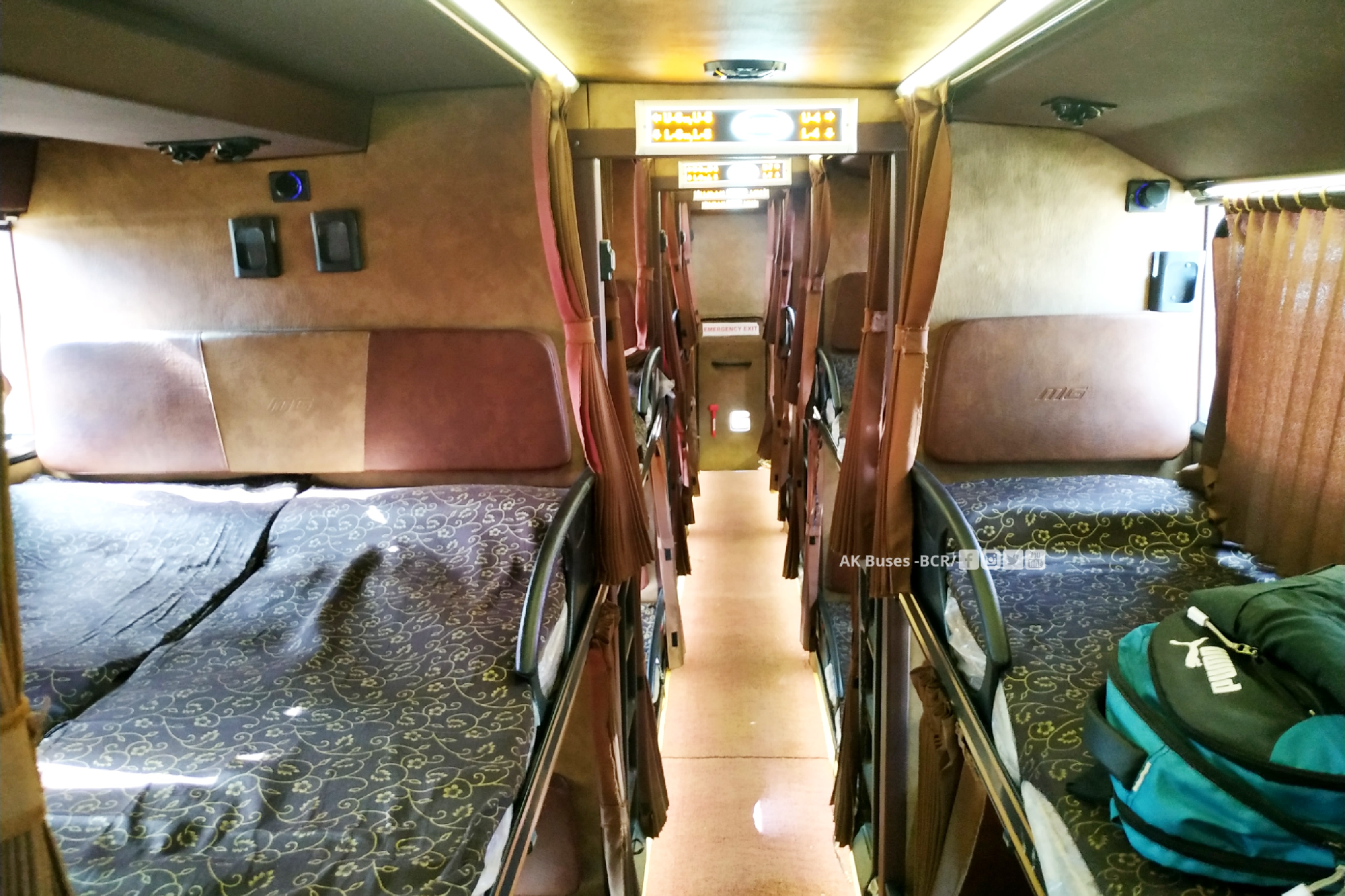 Payal Travels Gliderz interior double sleeper