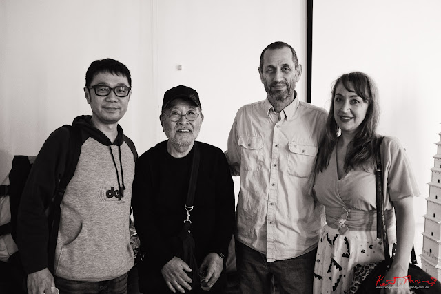 Middle - David Bowie photographer Masayoshi Sukita with Moshe Rosenzveig at 541 Art Space Photo by Kent Johnson for Street Fashion Sydney.