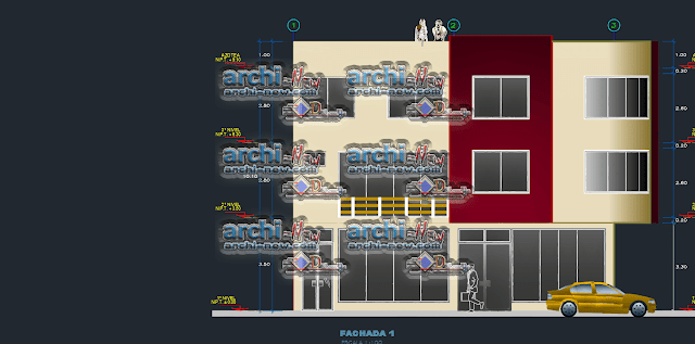 - North façade Small hotel with restaurant dwg  