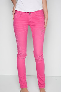 pink skinny jeans