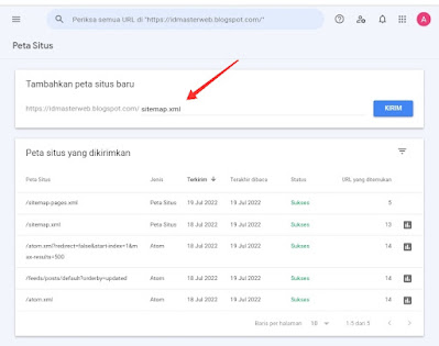 Cara submit sitemap blogger ke Google search console