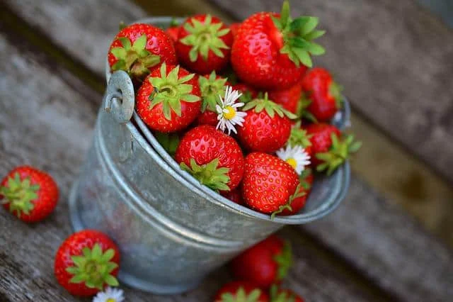 Strawberry is a small fruit, which is juicy and soft. Its shape is round and round and its taste is sweet or sour. It has many types depending on the country. It usually takes place between March and May.