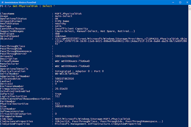 Get-PhysicalDisk, visualizzare maggiori dettagli