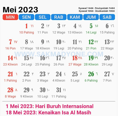 Kalender Jawa Mei 2023