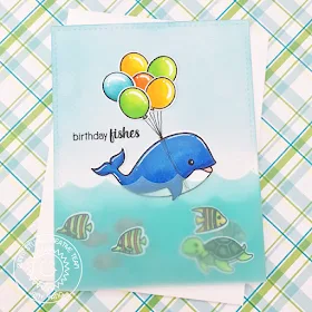 Sunny Studio Stamps: Oceans Of Joy Sea Creature Birthday Fishes Card by Amy Yang