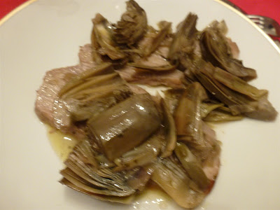 Fesa di vitello con carciofi