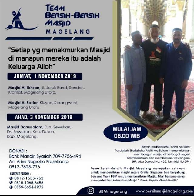 Bergabunglah dalam Kegiatan Bersih-BersihMasjid Darussalam Soka, Sewukan, Kecamatan Dukun, Kabupaten Magelang