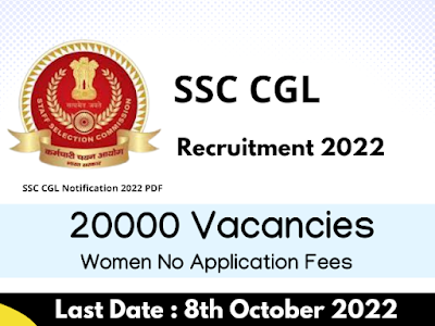 SSC CGL Notification 2022 PDF - 20000 Combined Graduate Level Vacancies Apply Online