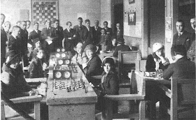 Sala de juego del I Campeonato Femenino de Ajedrez Barcelona 1932