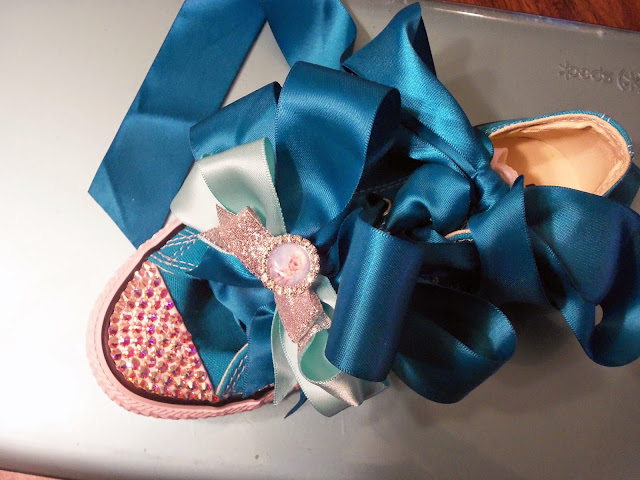 Alice Scraps Wonderland:  DIY Swarovski-studded shoes for a Frozen birthday party +  ideas for an Elsa inspired tutu dress and crown on blog.