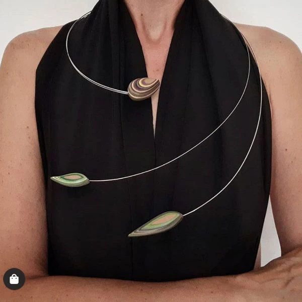 modern layered paper necklace