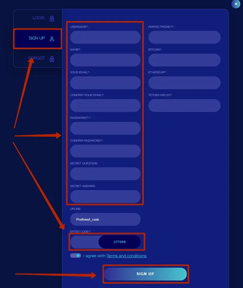 Регистрация в CryptoRoad 2