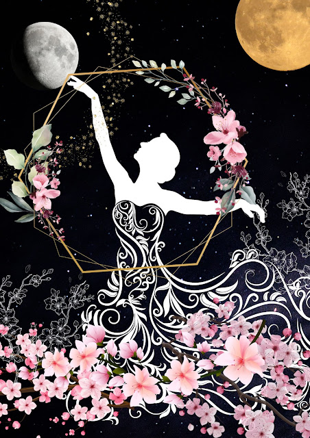 Moon and Lady Printable for Art Journals