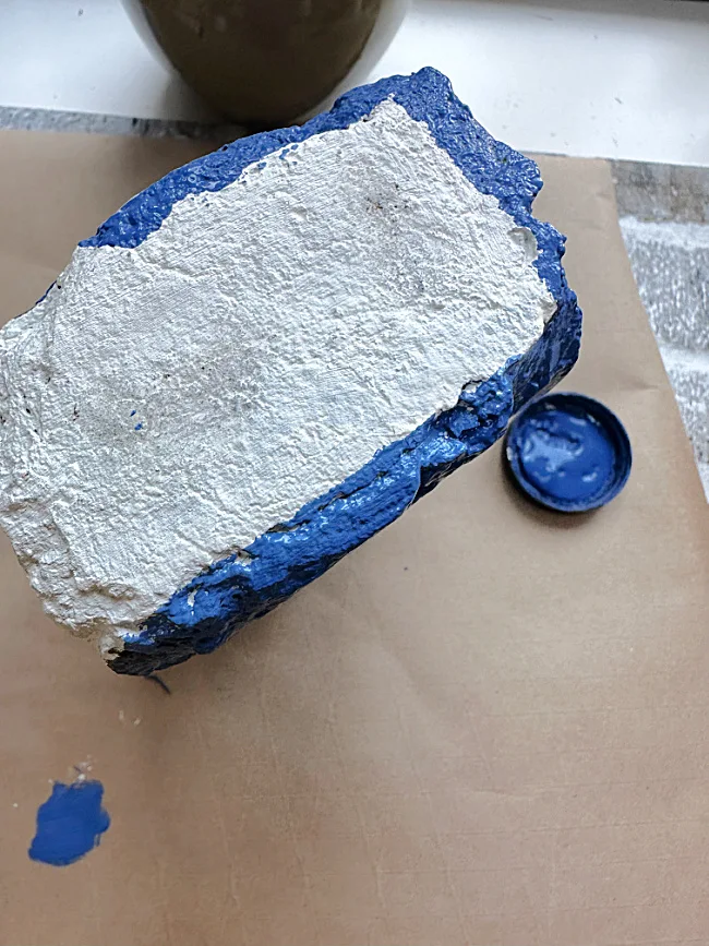painting a thick blue binding edge
