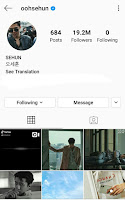 akun intagram exo, akun IG sehun, Instagram sehun, IG member exo, real ig sehun