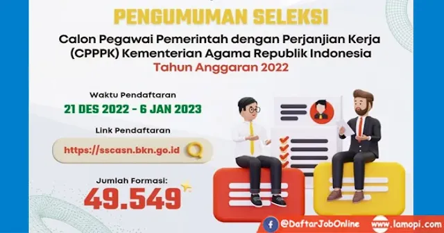 Formasi Lengkap Pendaftaran PPPK Kementerian Agama Tahun 2022/2023
