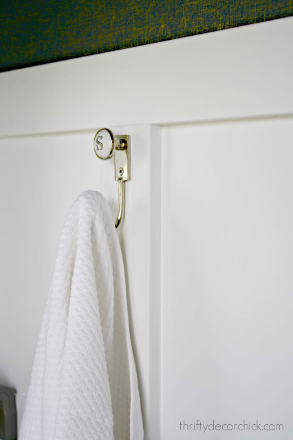 Initial towel hook white