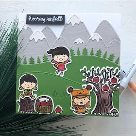 Sunny Studio Stamps: Fall Kiddos Happy Harvest Autumn Themed Customer Card by Ashley Hughes