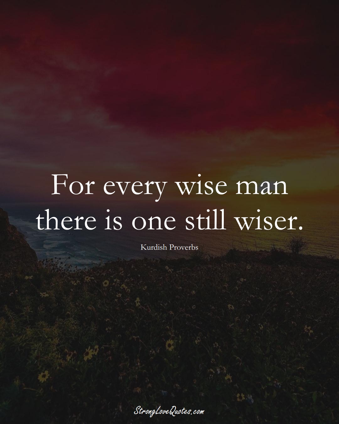 For every wise man there is one still wiser. (Kurdish Sayings);  #aVarietyofCulturesSayings