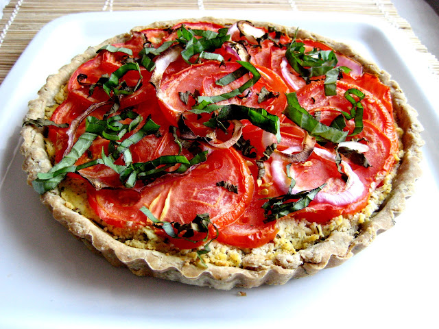 ricotta, pepper and basil tart