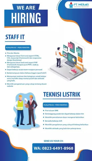 Lowongan Kerja Staff di PT Meraki Indonesia Teknologi