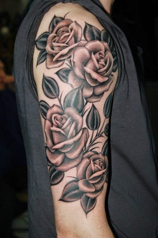 Women Shoulder With Black Rose Tattoos, Black Rose Women Shoulder Tattoos, Tattoos Of Black Rose On Women Shoulder, Beautiful Women With Black Rose Image Tattoos, Christmas Tattoos, Flowers,