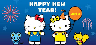 Gambar Hello Kitty Terbaru Happy New Year 2018 Selamat Tahun Baru 2018 Wallpaper HD 