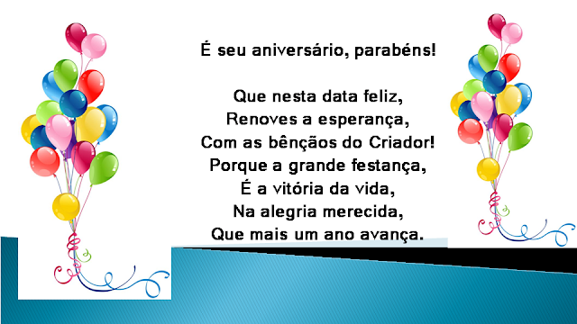 Mensagem de aniversario e seu aniversário