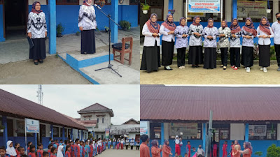 Kepsek SDN 1Tanjung Lubuk "YURNI,S,Pd.M.Pd Pimpin Apel Hari Guru Tahun 2022