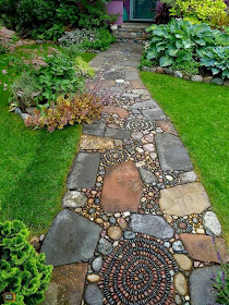 Stone Mosaic Garden Path
