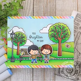 Sunny Studio Stamps: Spring Scenes Spring Showers Seasonal Trees Everyday Cards by Juliana Michaels