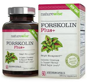 NatureWise Pure Forskolin Plus+ for Weight Loss, Includes Chromium for Healthy Blood Sugar Support, 250 mg, 60 Vcaps