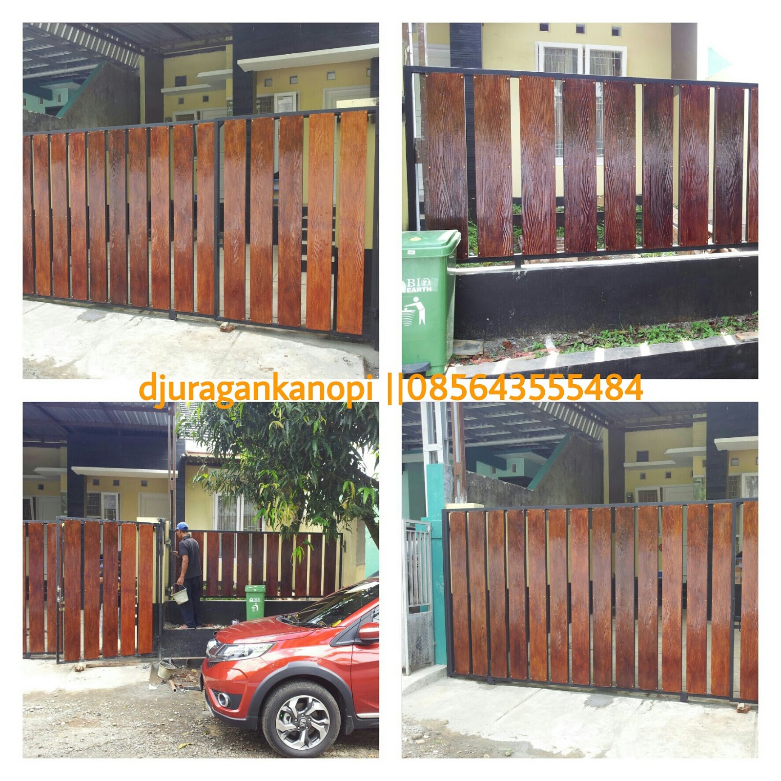 Jasa Kanopi Purwokerto Pagar Rumah Minimalis Motif Kayu