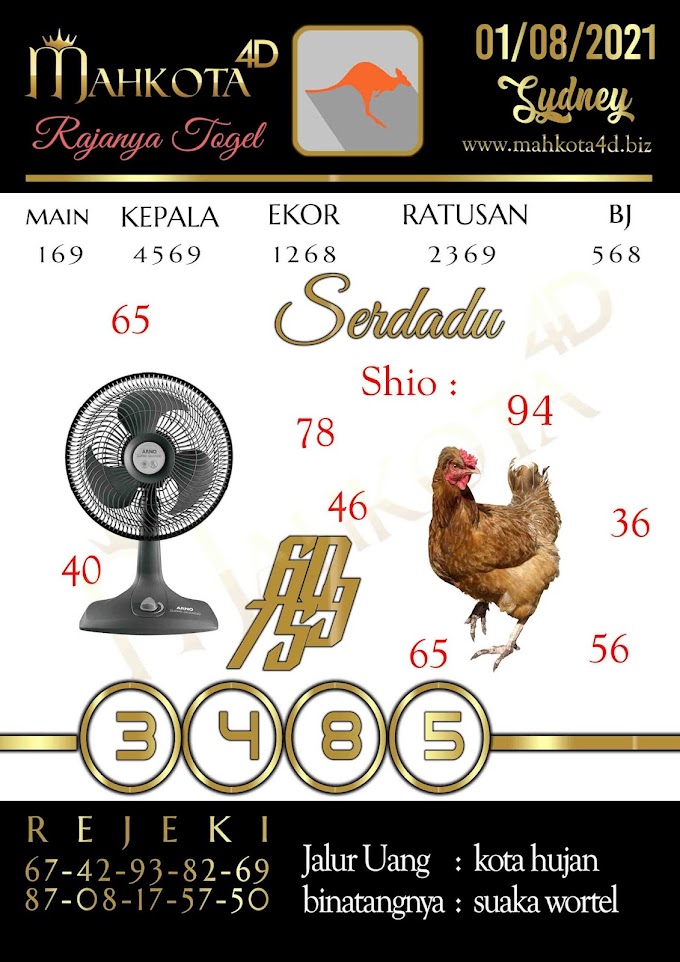 Syair Prediksi Togel Sydney - SDY Minggu, 01 - Agustus - 2021