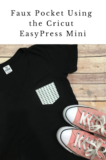 The Cricut EasyPress Mini is the newest addition to the EasyPress family and I am putting it to work and showing you how to add a faux pocket to a plain t-shirt using patterned iron on.