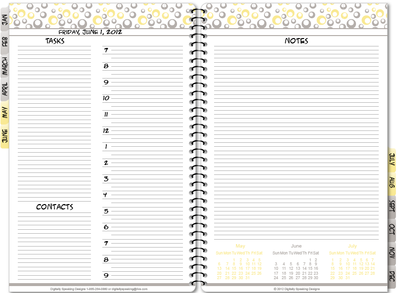 Day Planner Sheets