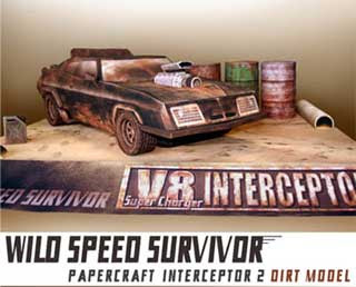 Mad Max V8 Interceptor Papercraft Dirt Model