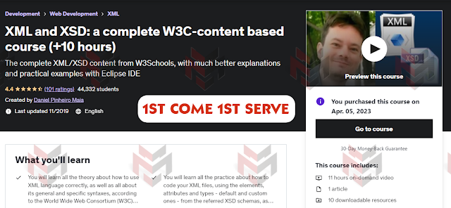 XML and XSD: a complete W3C-content based course (+10 hours)