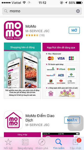 nhận 100k từ momo