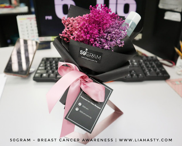 Hadiahkan Pink Pride Mini Bouquet Stand & Support Breast Cancer Awareness bersama 50 gram