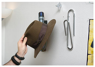 giant paper clip hook with hat