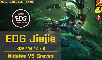 EDG Jiejie Nidalee JG vs T1 Oner Graves - KR 10.15