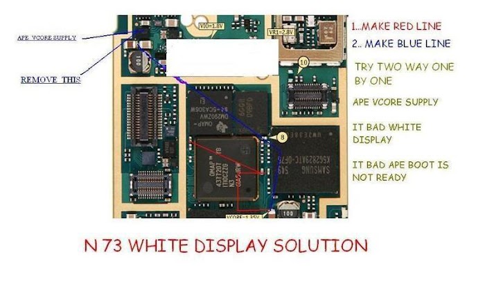 Nokia N73 White Display / LCD Hang Solution