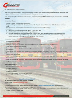 Info lowongan kerja Desember  PT Kereta Commuter Indonesia