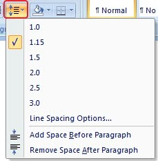 Line spacing microsoft word