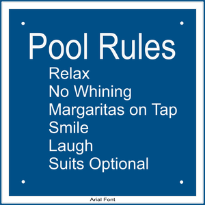 Pool Rules Sign