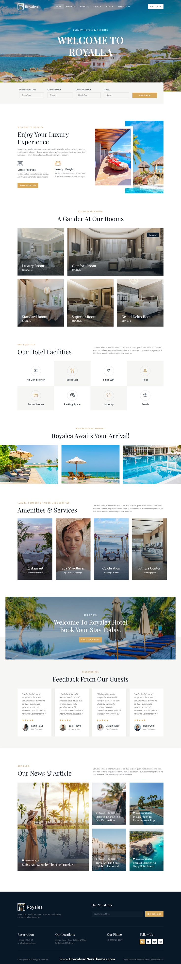Royalea - Luxury Hotel & Resort Elementor Template Kit Review