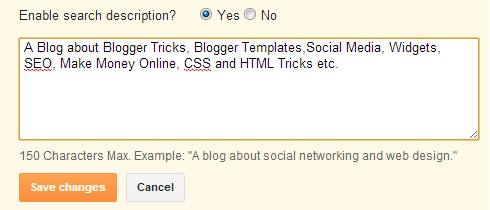how to put description on my blog