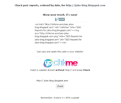 Finally 100% in chkme.com